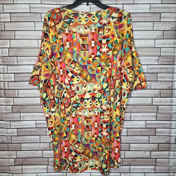 LuLaRoe Women's Size Large Tunic Shirt Multi-Color‎ Top Aztec Design Blouse - Picture 4 of 10